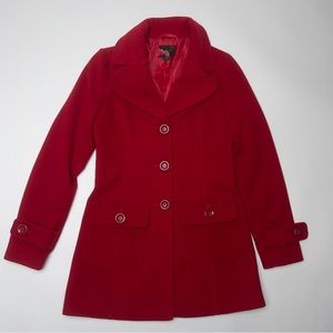 F21 Red Pea Coat